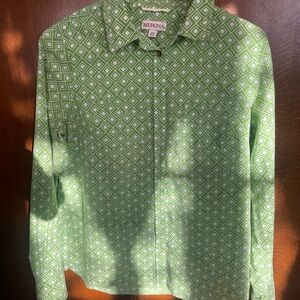 Merona Green Long Sleeve Collar Button Down Shirt
